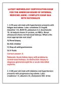 2026-2027 LATEST NEPHROLOGY CERTIFICATION EXAM&NewLine;FOR THE AMERICAN BOARD OF INTERNAL&NewLine;MEDICINE &lpar;ABIM&rpar; &vert; COMPLETE EXAM Q&A&NewLine;WITH RATIONALES