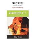 Absolute C&plus;&plus; 6th Edition&comma; by Walter Savitch & Kenrick Mock  &mdash; Complete Test Bank &lpar;Chapter 1-20&rpar;
