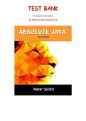 Absolute Java 6th Edition&comma; by Walter Savitch & Kenrick Mock  &mdash; Complete Test Bank &lpar;Chapter 1-20&rpar;
