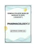 Geneva College NURS 251 Module 1 - 10 &lpar;pdf&rpar; &vert; 2026&sol;2027 &vert; Portage Learning Q&A &vert; Pharmacology