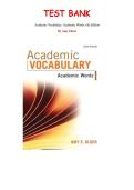 Academic Vocabulary&colon; Academic Words 6th Edition by Amy Olsen  &mdash; Complete Test Bank &lpar;Ch&period; 1-25&rpar; &vert; Latest Update