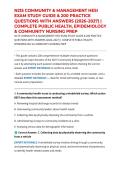 N215 COMMUNITY & MANAGEMENT HESI EXAM STUDY GUIDE & 200 PRACTICE QUESTIONS WITH ANSWERS &lpar;2026&ndash;2027&rpar; &vert; COMPLETE PUBLIC HEALTH&comma; EPIDEMIOLOGY & COMMUNITY NURSING PREP