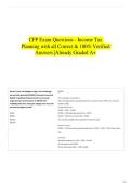 CFP Exam Questions - Income Tax Planning with all Correct & 100&percnt; Verified Answers &vert;Already Graded A&plus;