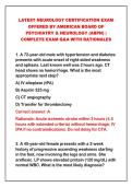 2026-2027 LATEST NEUROLOGY CERTIFICATION EXAM&NewLine;OFFERED BY AMERICAN BOARD OF&NewLine;PSYCHIATRY & NEUROLOGY &lpar;ABPN&rpar; &vert;&NewLine;COMPLETE EXAM Q&A WITH RATIONALES