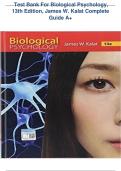 Test Bank For Biological Psychology&comma; &NewLine;13th Edition&comma; James W&period; Kalat Complete &NewLine;Guide A&plus;