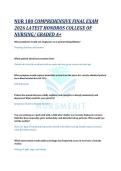 NUR 180 COMPREHENSIVE FINAL EXAM 2026 LATEST HONDROS COLLEGE OF NURSING&sol; GRADED A&plus; 