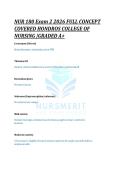 NUR 180 Exam 2 2026 FULL CONCEPT &NewLine;COVERED HONDROS COLLEGE OF &NewLine;NURSING &vert;GRADED A&plus; 