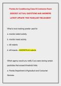 Florida Air Conditioning Class B Contractor Exam &NewLine;2026&sol;2027 ACTUAL QUESTIONS AND ANSWERS &NewLine;LATEST UPDATE THIS YEAR&vert;JUST RELEASED&excl;&excl; 