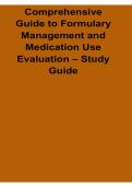 Comprehensive Guide to Formulary Management and Medication Use Evaluation Study Guide 2025&sol; 2026 Pharmacy Practice Exam Preparation and Clinical Decision-Making Review Resource