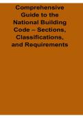 Comprehensive Guide to the National Building Code Sections Classifications and Requirements 2025&sol; 2026 Building Code Compliance Exam Preparation and Regulatory Review Resource