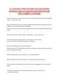 CA CONTRACTORS LICENSE TEST QUESTIONS BUSINESS AND LAW 2026-2027 QUESTIONS WITH 100- CORRECT ANSWERS&NewLine;&NewLine;