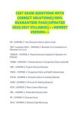 CSST EXAM QUESTIONS WITH &NewLine;CORRECT SOLUTIONS&vert;&vert;100&percnt; &NewLine;GUARANTEED PASS&vert;&vert;UPDATED &NewLine;2026&sol;2027 SYLLABUS&vert;&vert;<<NEWEST &NewLine;VERSION>> &NewLine;