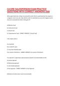 CA DRE SALESPERSON EXAM PRACTICE QUESTIONS WITH CORRECT ANSWERS 2026