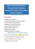 Galen Fundamentals Exam 2 Comprehensive Questions &lpar;Frequently Tested&rpar; with Verified Answers Graded A&plus;