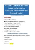NSG 3100 EXAM 3 GALEN COLLEGE Comprehensive Questions &lpar;Frequently Tested&rpar; with Verified Answers Graded A&plus;