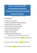 Exam 2- Galen NSG 3100 Comprehensive Questions &lpar;Frequently Tested&rpar; with Verified Answers Graded A&plus;