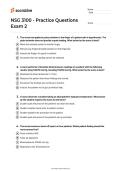 NSG 3100 - Practice Questions Exam 2 Comprehensive Questions &lpar;Frequently Tested&rpar; with Verified Answers Graded A&plus;&lowbar;organized