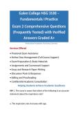 Galen College NSG 3100 &ndash; Fundamentals I Practice Comprehensive Questions &lpar;Frequently Tested&rpar; with Verified Answers Graded A&plus;