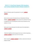 NUR 217- Final Exam Newest 2026 Questions &NewLine;and Correct Detailed Answers Already Graded A&plus; 