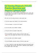 12 Nursing Diagnosis NCLEX Practice Questions and Answers Updated 2026