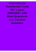 International Residential Code &lpar;IRC&rpar; Latest 2026&ndash;2027 Updated Study Guide&colon; Real Questions with Detailed Answers&comma; Residential Building Codes and Exam Preparation