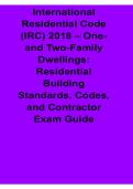 International Residential Code &lpar;IRC&rpar; 2018 Study Guide&colon; One- and Two-Family Dwellings&comma; Residential Building Requirements and Construction Standards