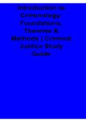 Introduction to Criminology 2026 Updated Study Guide&colon; Foundations&comma; Theories and Methods in Criminal Justice