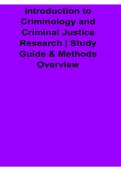 Introduction to Criminology and Criminal Justice Research 2026 Updated Study Guide&colon; Methods Overview&comma; Crime Analysis and Research Foundations