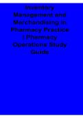 Inventory Management and Merchandising in Pharmacy Practice 2026 Updated Study Guide&colon; Pharmacy Operations&comma; Stock Control and Retail Merchandising Strategies