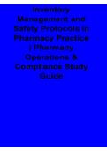 Inventory Management and Safety Protocols in Pharmacy Practice 2026 Updated Study Guide&colon; Pharmacy Operations&comma; Medication Safety and Risk Prevention