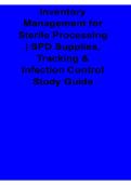 Inventory Management for Sterile Processing 2026 Updated Study Guide&colon; SPD Supplies&comma; Tracking Systems and Infection Control