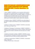 MASS PSYCHOLOGY JURISPRUDENCE EXAM&NewLine;STUDY GUIDE QUESTIONS WITH VERIFIED&NewLine;ANSWERS 2026 &vert; Practice Questions &vert; A&plus;&NewLine;Verified