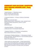 COMMUNITY NUR 206 EXAM 1 QUESTIONS&NewLine;WITH VERIFIED ANSWERS 2026 &vert; Study&NewLine;Guide &vert; A&plus;