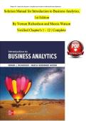 Solution Manual for Introduction to Business Analytics 1st Edition by Richardson &lpar;Chapter 1&rpar;