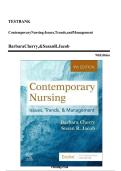 TEST BANK FOR Contemporary Nursing Issues&comma; Trends&comma; & Management 9th Edition By Barbara Cherry&comma; Susan R&period; Jacob ISBN&colon; 9780323824293 COMPLETE GUIDE ALL CHAPTERS COVERED 100&percnt; VERIFIED A&plus; GRADE ASSURED&excl;&excl;&excl;&excl;&excl; NEW LATEST UPDATE&excl;&excl;&excl;&excl;&excl;
