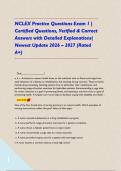 NCLEX Practice Questions Exam 1 &vert; Certified Questions&comma; Verified & Correct Answers with Detailed Explanations&vert; Newest Update 2026 &ndash; 2027 &lpar;Rated A&plus;&rpar;&NewLine;&NewLine;&NewLine;   