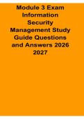 Module 3 Exam Information Security Management Study Guide Questions and Answers 2026&ndash;2027 Updated&colon; Security Governance&comma; Risk Management and Controls