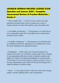 USAREUR GERMAN DRIVERS LICENSE EXAM&NewLine;Question and Answer 2026 &vert; Complete&NewLine;Assessment Review & Practice Materials &vert;&NewLine;Grade A&plus;