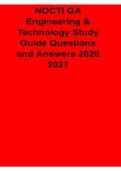 NOCTI GA Engineering & Technology Study Guide Questions and Answers 2026&ndash;2027 Updated&colon; Engineering Principles&comma; Technology Systems and Career Readiness