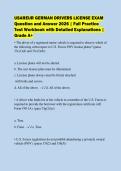 USAREUR GERMAN DRIVERS LICENSE EXAM&NewLine;Question and Answer 2026 &vert; Full Practice&NewLine;Test Workbook with Detailed Explanations &vert;&NewLine;Grade A&plus;&NewLine;