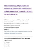 Minnesota Category D Right-of-Way Pest &NewLine;Control Exam questions and Correct Answers &NewLine;&lpar;Verified Answers&rpar; Plus Rationales 2026 Q&A &vert; &NewLine;Instant Download Pdf