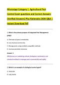 Mississippi Category 1 Agricultural Pest &NewLine;Control Exam questions and Correct Answers &NewLine;&lpar;Verified Answers&rpar; Plus Rationales 2026 Q&A &vert; &NewLine;Instant Download Pdf
