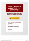 Talent Planning & Acquisition - PHR Certification 100&plus; &lpar;Latest 2025-2026 Edition&rpar; 100&percnt; Verified Q&A &plus; Answer Key Solutions