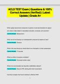 ACLS TEST Exam &vert; Questions & 100&percnt; &NewLine;Correct Answers &lpar;Verified&rpar; &vert; Latest &NewLine;Update &vert; Grade A&plus; 