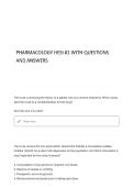 Pharmacology Hesi  Questions and Answers Actual Test with complete solution&sol;100&percnt; Verified&period;