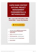 CAPM Exam Content Outline  Project Management Fundamentals & Methodologies 100&plus; &lpar;Latest 2025-2026 Edition&rpar; 100&percnt; Verified Q&A &plus; Answer Key Solutions