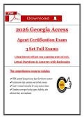 2026 Georgia Access  &NewLine;Agent Certification Exam &NewLine;3 Set Full Exams  &NewLine;Using this set will get you a passing score of 95&percnt;&period; &NewLine;Actual Questions & Answers with Rationale