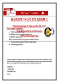NUR378 &sol; NUR 378 EXAM 3 &NewLine;Pharmacology at Concordia&comma; St&period; Paul &NewLine;Actual Questions and Answers  &NewLine;100&percnt; Guarantee Pass &NewLine; 