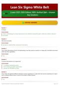 Lean Six Sigma White Belt 30&plus; &lpar;Latest 2025-2026 Edition&rpar; 100&percnt; Verified Q&A &plus; Answer Key Solutions