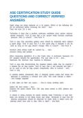 ASE CERTIFICATION STUDY GUIDE QUESTIONS AND CORRECT VERIFIED ANSWERS